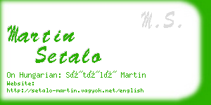 martin setalo business card